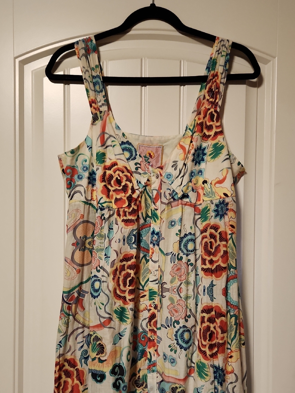 Johnny Was Cream Maxi Dress with Multicolor Floral Print